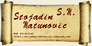 Stojadin Matunović vizit kartica